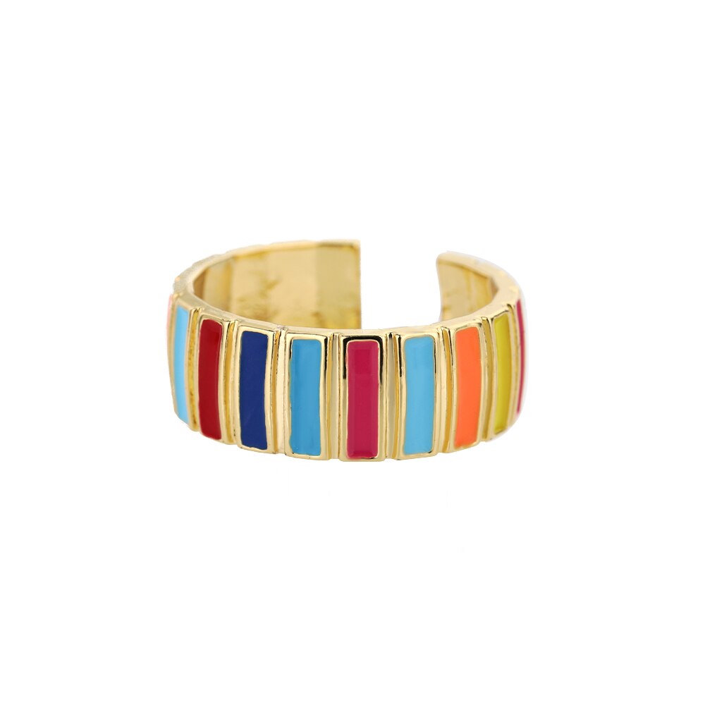 Colorful Enamel Geometric Rings For Women Stainless Steel Female Oval Finger Ring Couple Wedding Couple Jewerly anillos mujer