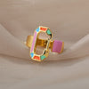 Colorful Enamel Geometric Rings For Women Stainless Steel Female Oval Finger Ring Couple Wedding Couple Jewerly anillos mujer
