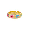 Colorful Enamel Geometric Rings For Women Stainless Steel Female Oval Finger Ring Couple Wedding Couple Jewerly anillos mujer