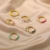 Colorful Enamel Rings For Women Open Adjustable Cubic Zirconia Finger Rings Wedding Engagement Couple Jewelry Gift anillos mujer