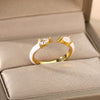 Colorful Enamel Rings For Women Open Adjustable Cubic Zirconia Finger Rings Wedding Engagement Couple Jewelry Gift anillos mujer