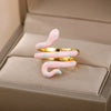 Colorful Enamel Snake Rings For Women Geometric Open Adjustable Finger Ring 2023 Trend Boho Aesthetic Couple Jewerly anillos