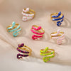 Colorful Enamel Snake Rings For Women Geometric Open Adjustable Finger Ring 2023 Trend Boho Aesthetic Couple Jewerly anillos