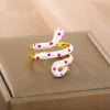 Colorful Enamel Snake Rings For Women Geometric Open Adjustable Finger Ring 2023 Trend Boho Aesthetic Couple Jewerly anillos