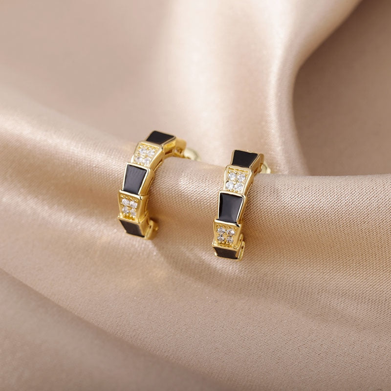 Colorful Enamel Stud Earrings for Women Stainless Steel Dripping Oil Process Earrings 2023 Trend Boho Jewelry pendientes mujer