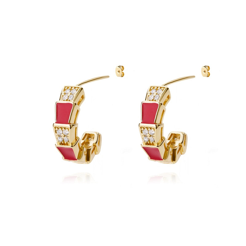 Colorful Enamel Stud Earrings for Women Stainless Steel Dripping Oil Process Earrings 2023 Trend Boho Jewelry pendientes mujer