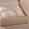 Colorful Enamel Stud Earrings for Women Stainless Steel Dripping Oil Process Earrings 2023 Trend Boho Jewelry pendientes mujer