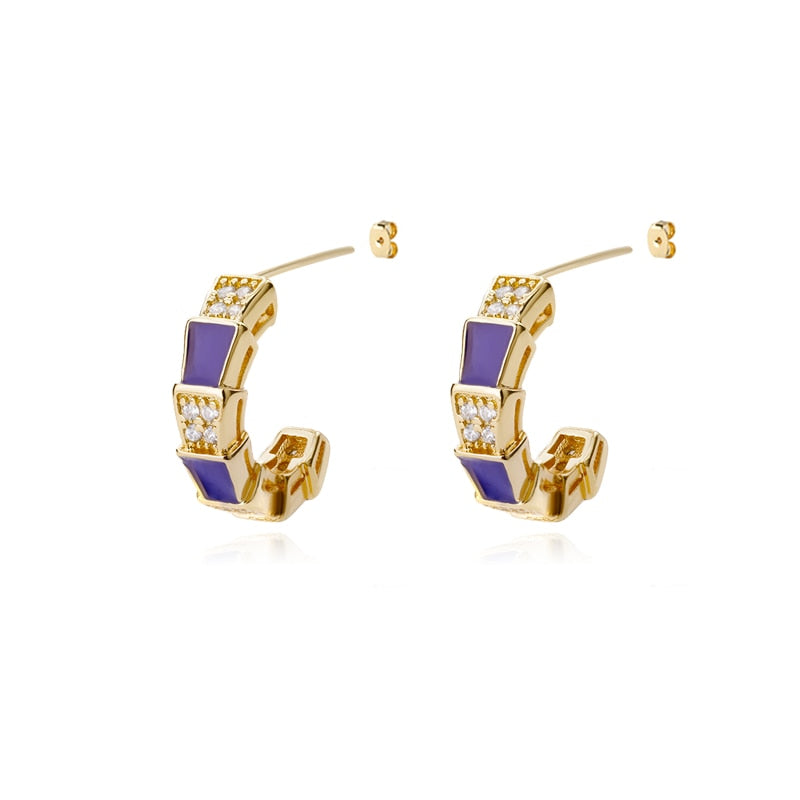 Colorful Enamel Stud Earrings for Women Stainless Steel Dripping Oil Process Earrings 2023 Trend Boho Jewelry pendientes mujer