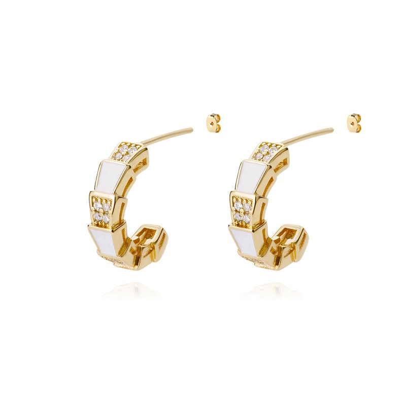 Colorful Enamel Stud Earrings for Women Stainless Steel Dripping Oil Process Earrings 2023 Trend Boho Jewelry pendientes mujer