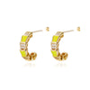 Colorful Enamel Stud Earrings for Women Stainless Steel Dripping Oil Process Earrings 2023 Trend Boho Jewelry pendientes mujer