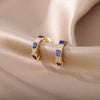 Colorful Enamel Stud Earrings for Women Stainless Steel Dripping Oil Process Earrings 2023 Trend Boho Jewelry pendientes mujer
