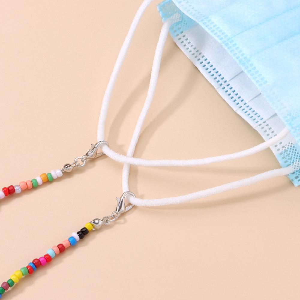 Colorful Face Mask Holder Beads Chain Sunglasses Holder Seeds Chain Lightweight Waterproof Convenient for Women Girls Jewelry Gi