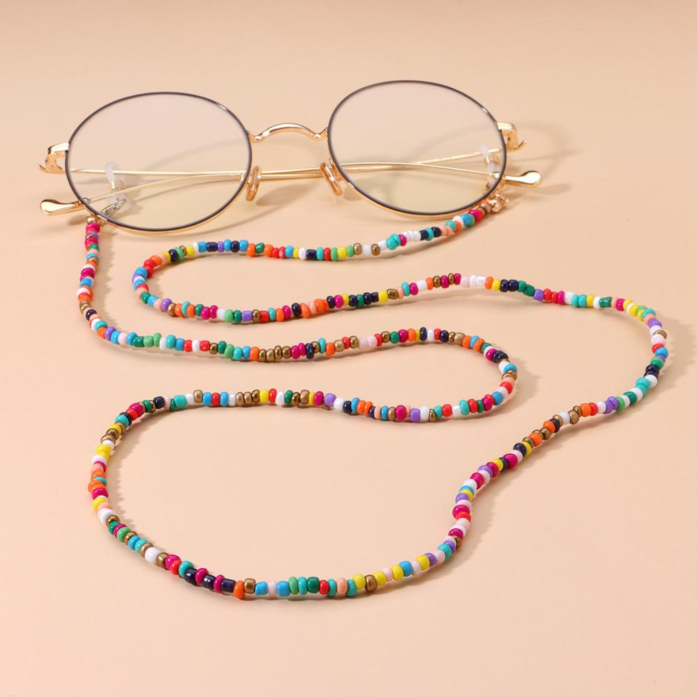 Colorful Face Mask Holder Beads Chain Sunglasses Holder Seeds Chain Lightweight Waterproof Convenient for Women Girls Jewelry Gi