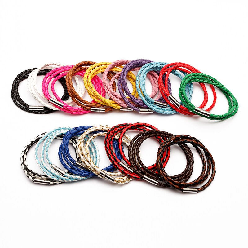 Colorful  PU Braided Leather Bracelet Men Bracelet for Women Jewelry Multilayer Leather Clasps Charm Bracelet