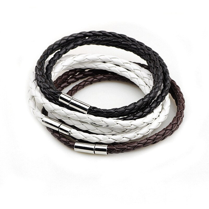 Colorful  PU Braided Leather Bracelet Men Bracelet for Women Jewelry Multilayer Leather Clasps Charm Bracelet