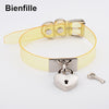 Colorful HandCrafted Bondage BDSM Clear Leather Choker Padlock Punk Fetish  Heart Collar PVC Vinyl Necklace Women Men