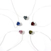 Colorful Heart Crystal CZ Pendant Necklace For Women Transparent Fishing Line Necklace Party Jewelry Gifts