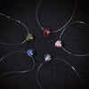 Colorful Heart Crystal CZ Pendant Necklace For Women Transparent Fishing Line Necklace Party Jewelry Gifts