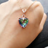 Colorful Heart Zircon Necklace for Women Romantic Cute Pendant Necklaces 2023 Trend Couple Aesthetic Jewelry collares mujer