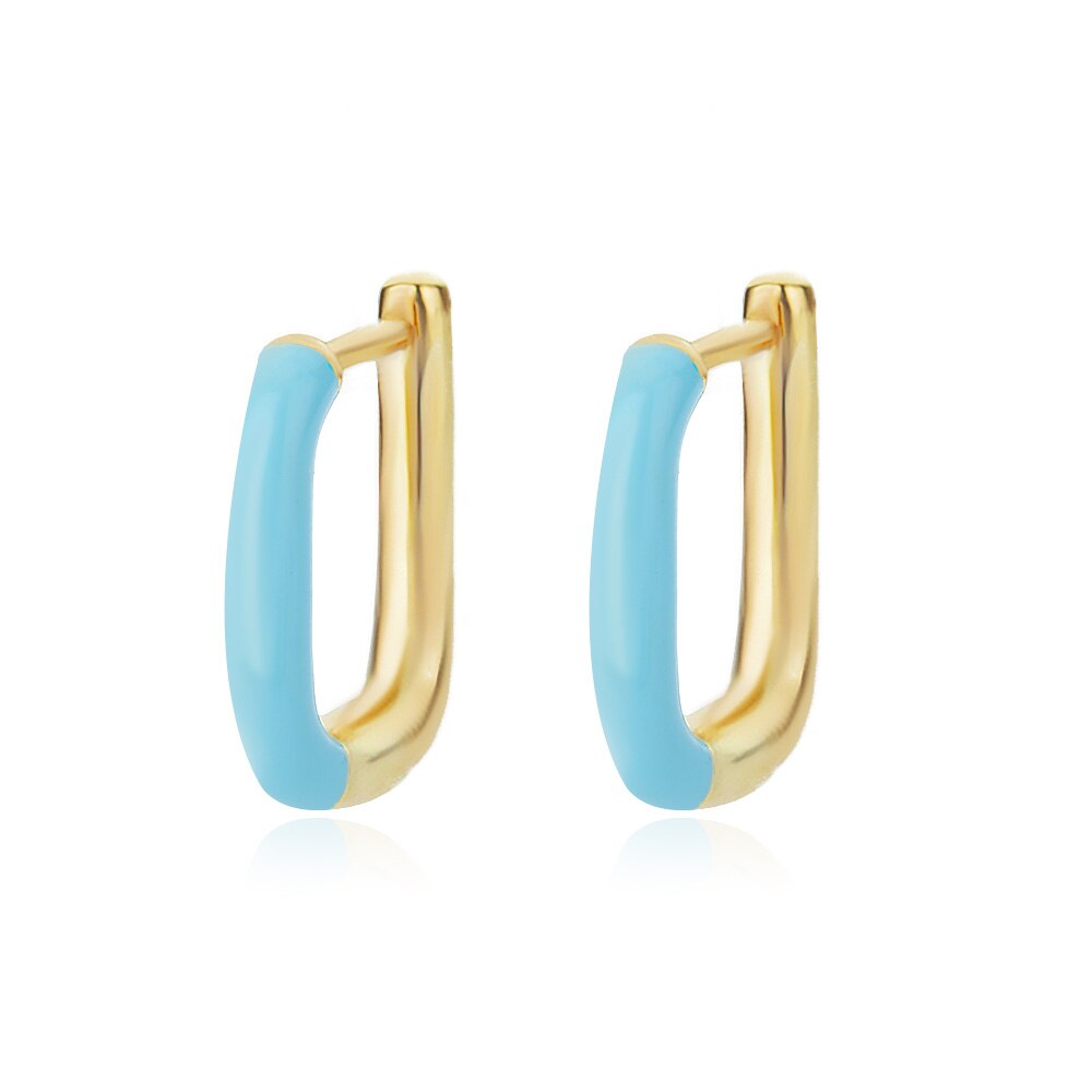 Colorful Hoop Earrings for Women Stainless Steel Boho Oil Drop Earrings 2023 Trend Korean Party Jewelry Gift pendientes