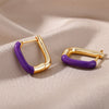 Colorful Hoop Earrings for Women Stainless Steel Boho Oil Drop Earrings 2023 Trend Korean Party Jewelry Gift pendientes