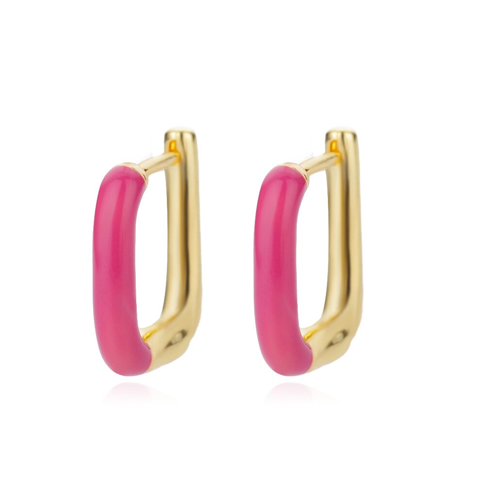 Colorful Hoop Earrings for Women Stainless Steel Boho Oil Drop Earrings 2023 Trend Korean Party Jewelry Gift pendientes