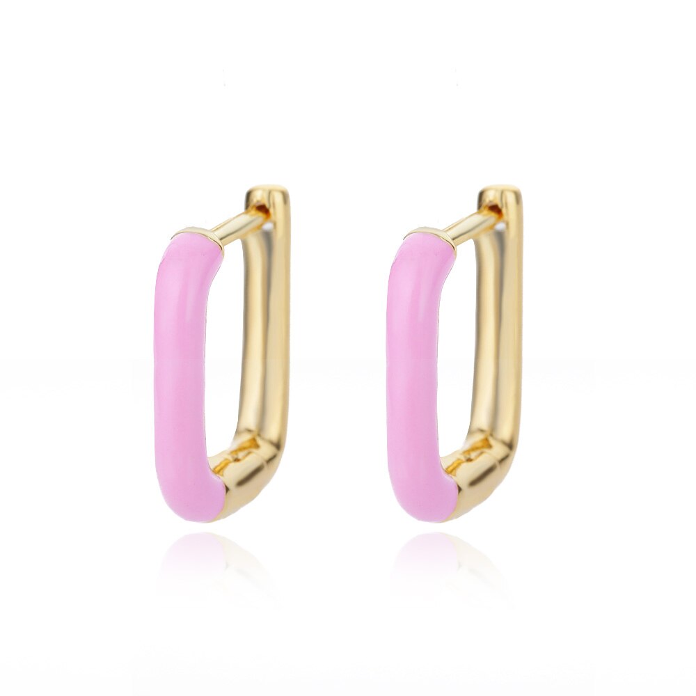 Colorful Hoop Earrings for Women Stainless Steel Boho Oil Drop Earrings 2023 Trend Korean Party Jewelry Gift pendientes