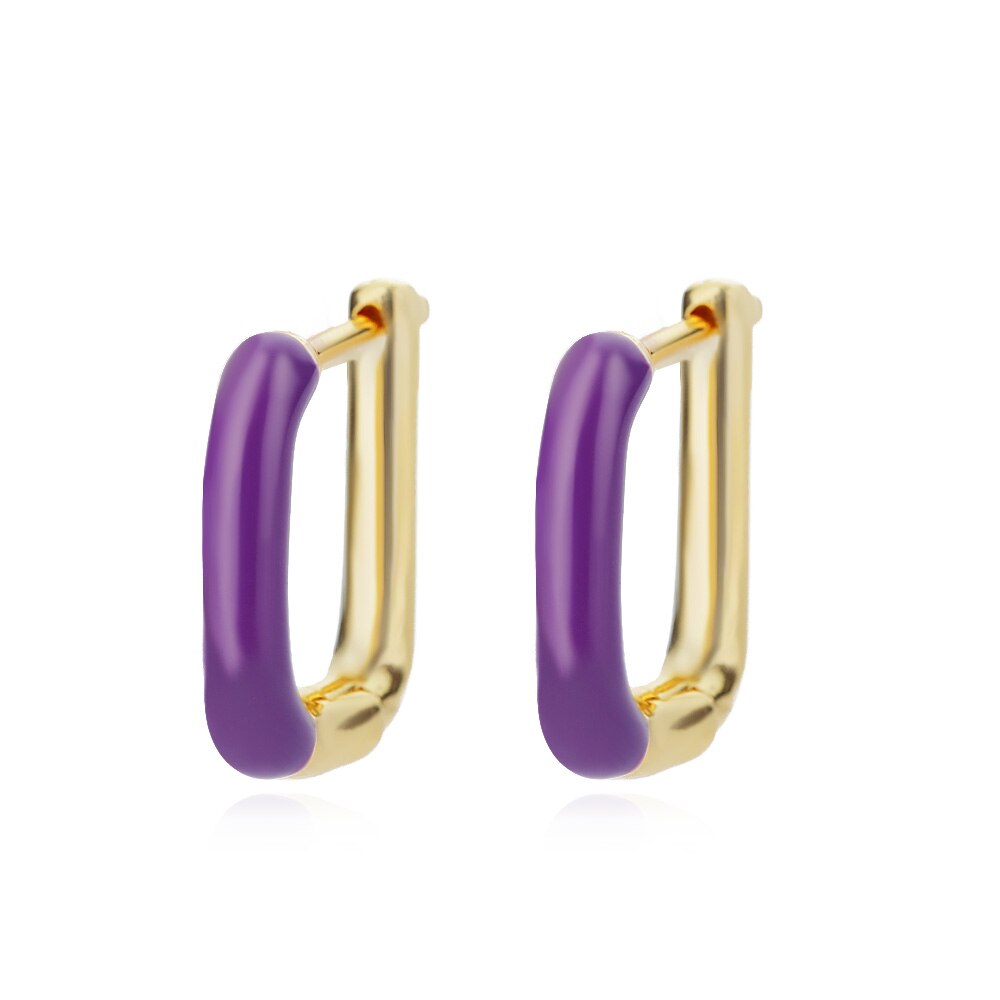 Colorful Hoop Earrings for Women Stainless Steel Boho Oil Drop Earrings 2023 Trend Korean Party Jewelry Gift pendientes