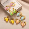 Colorful Opal Round Earrings for Women Stainless Steel Dangle Drop Earring 2023 Trend Wedding Jewelry Christmas Gift