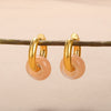 Colorful Opal Round Earrings for Women Stainless Steel Dangle Drop Earring 2023 Trend Wedding Jewelry Christmas Gift