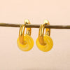 Colorful Opal Round Earrings for Women Stainless Steel Dangle Drop Earring 2023 Trend Wedding Jewelry Christmas Gift