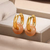 Colorful Opal Round Earrings for Women Stainless Steel Dangle Drop Earring 2023 Trend Wedding Jewelry Christmas Gift