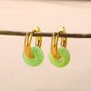 Colorful Opal Round Earrings for Women Stainless Steel Dangle Drop Earring 2023 Trend Wedding Jewelry Christmas Gift