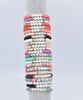 Colorful Polymer Clay Disc Brush Gold Zinc Alloy Metal Spacers  Words FAITH BREATHE MAMA BELIEVE  stretch Bracelet For Women