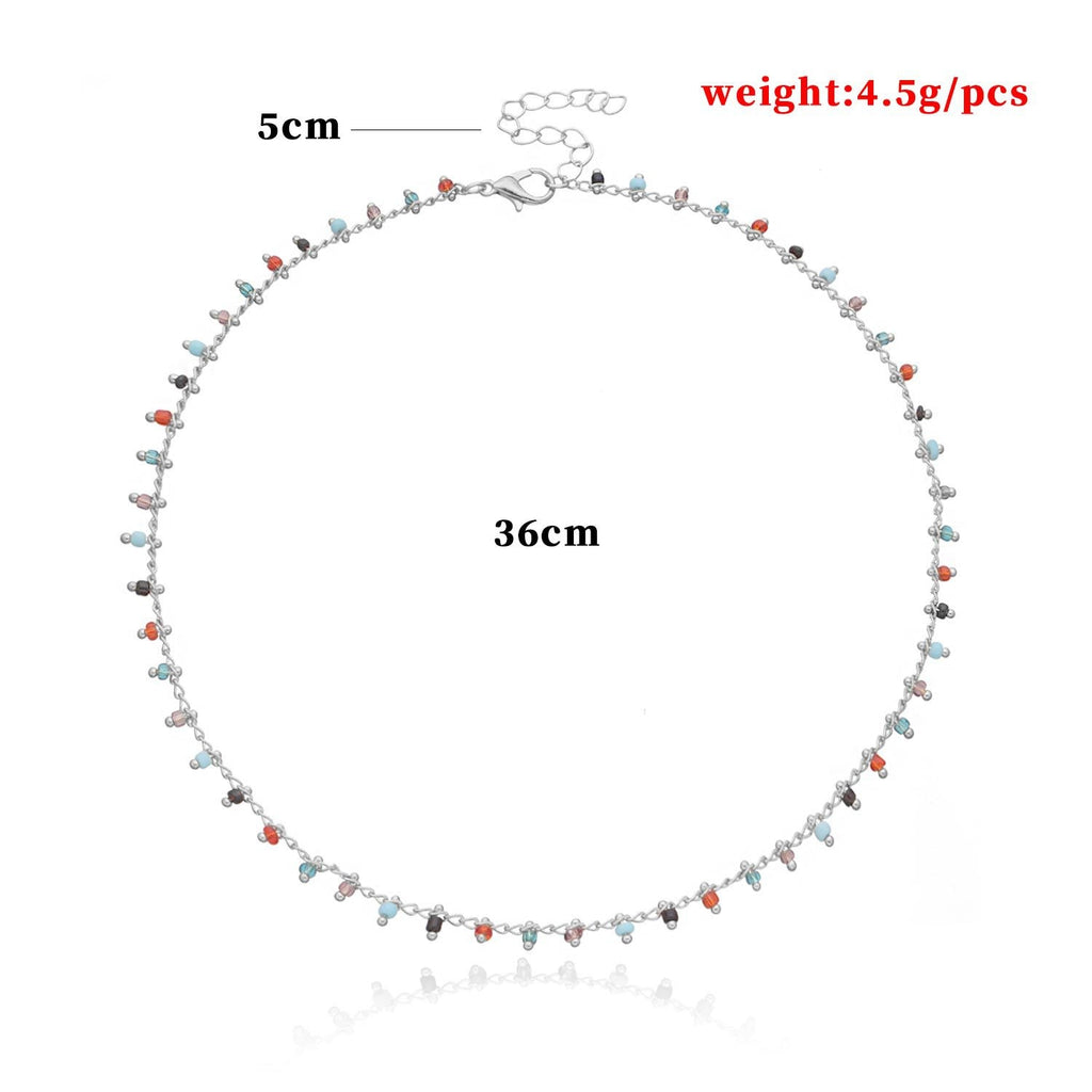 Colorful Resin Beads Tassel Necklaces for Women Gold Silver Color Clavicle Chain Short Necklace Female 2021 Jewelry New