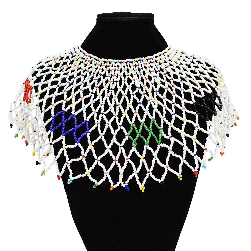 Colorful Resin Hand-made Beads Statement Necklaces Beaded Necklaces For Women Sexy Shoulder Cape Body Jewelry