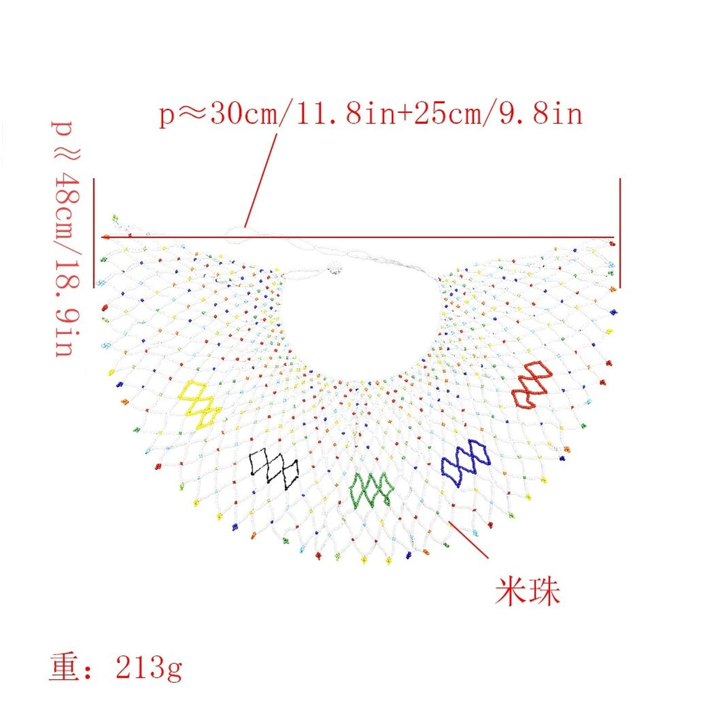 Colorful Resin Hand-made Beads Statement Necklaces Beaded Necklaces For Women Sexy Shoulder Cape Body Jewelry