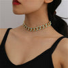 Colorful Rock Punk Clavicle Chain Necklaces Jewelry Hyperbole Geometric Chain Choker For Women Trendy Hip Hop Accessories