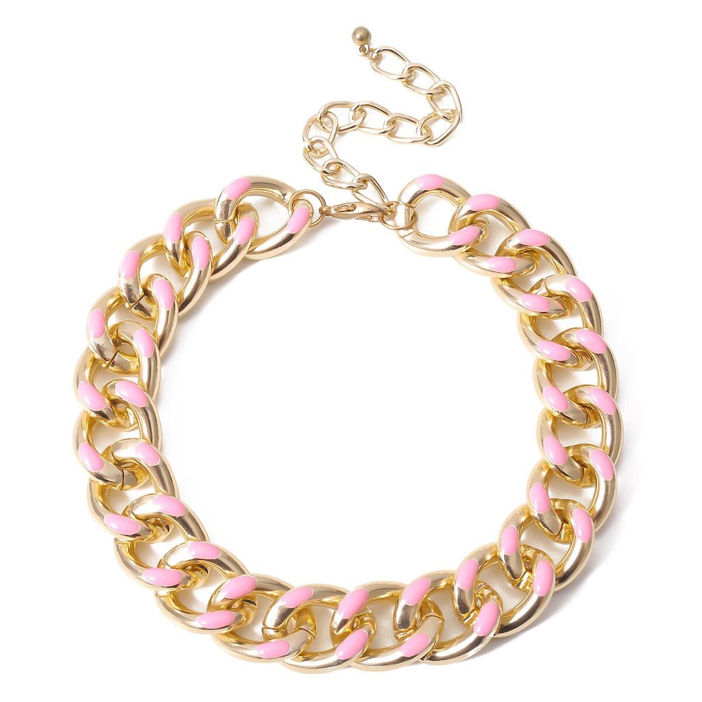 Colorful Rock Punk Clavicle Chain Necklaces Jewelry Hyperbole Geometric Chain Choker For Women Trendy Hip Hop Accessories