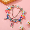 Colorful Romantic Air Balloon Beads Pendant Charm Bracelet For Women And Snake Chain Brand Bracelet Girl Jewelry
