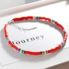 Colorful Soft Ceramics Clay Hollow Circle Beading Handmade Simple Red Yellow Purple Orange White Black Choker Necklace for Women
