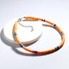 Colorful Soft Ceramics Clay Hollow Circle Beading Handmade Simple Red Yellow Purple Orange White Black Choker Necklace for Women
