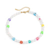 Colorful Soft Clay Flower Pearl Beaded Necklace Ethnic Star Unusual Necklaces 2021 Trend Punk Clothing Choker On The Neck