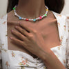 Colorful Soft Clay Flower Pearl Beaded Necklace Ethnic Star Unusual Necklaces 2021 Trend Punk Clothing Choker On The Neck