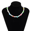Colorful Soft Clay Flower Pearl Beaded Necklace Ethnic Star Unusual Necklaces 2021 Trend Punk Clothing Choker On The Neck