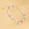 Colorful Soft Clay Flower Pearl Beaded Necklace Ethnic Star Unusual Necklaces 2021 Trend Punk Clothing Choker On The Neck