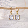 Colorful Stainless Steel Drop Dangle Earrings for Women Gold Plated Cubic Zirconia Square Earrings Aesthetic Jewerly pendientes