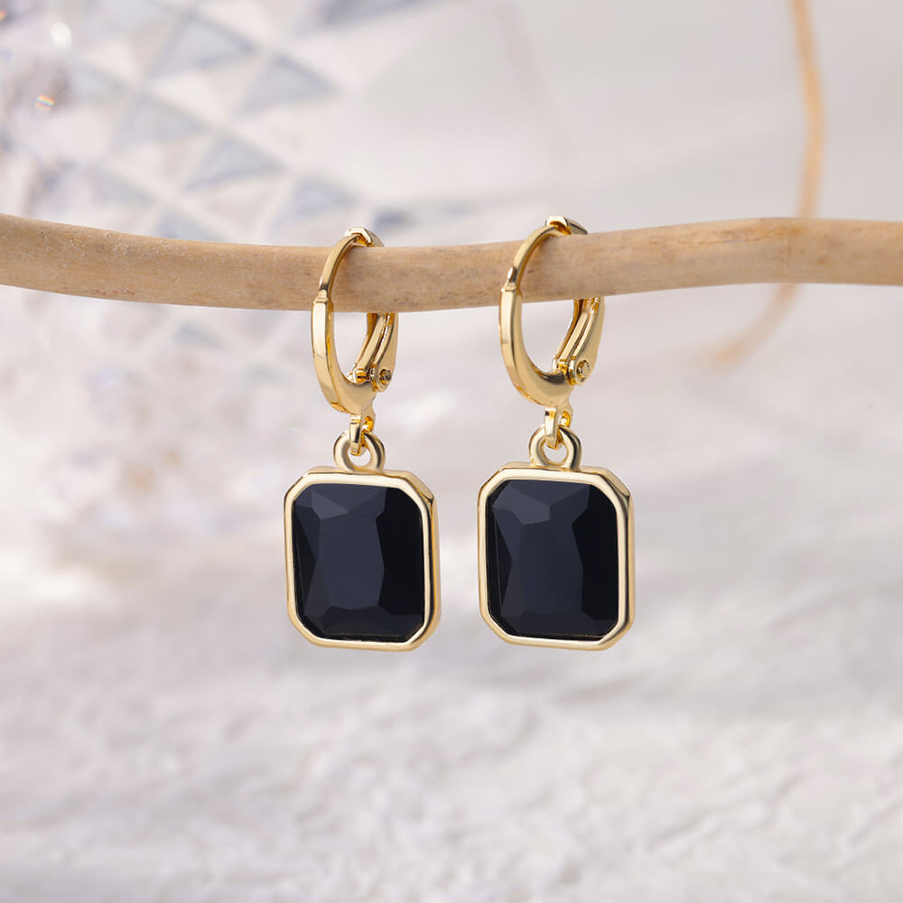 Colorful Stainless Steel Drop Dangle Earrings for Women Gold Plated Cubic Zirconia Square Earrings Aesthetic Jewerly pendientes