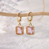 Colorful Stainless Steel Drop Dangle Earrings for Women Gold Plated Cubic Zirconia Square Earrings Aesthetic Jewerly pendientes