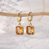 Colorful Stainless Steel Drop Dangle Earrings for Women Gold Plated Cubic Zirconia Square Earrings Aesthetic Jewerly pendientes
